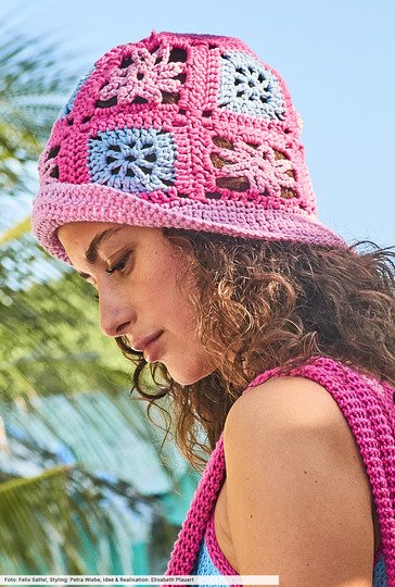 Hut aus Granny-Squares