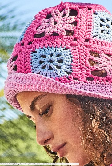 Hut aus Granny-Squares