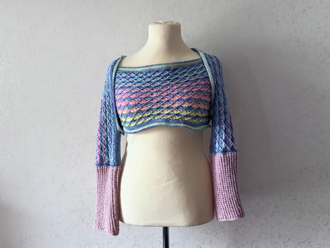 Crochet Pattern Shrug Scarf „Sugarwaves“