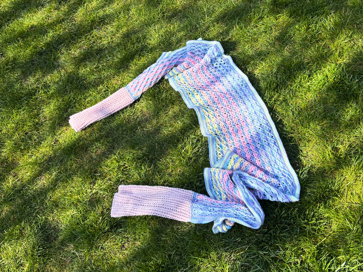 Crochet Pattern Shrug Scarf „Sugarwaves“