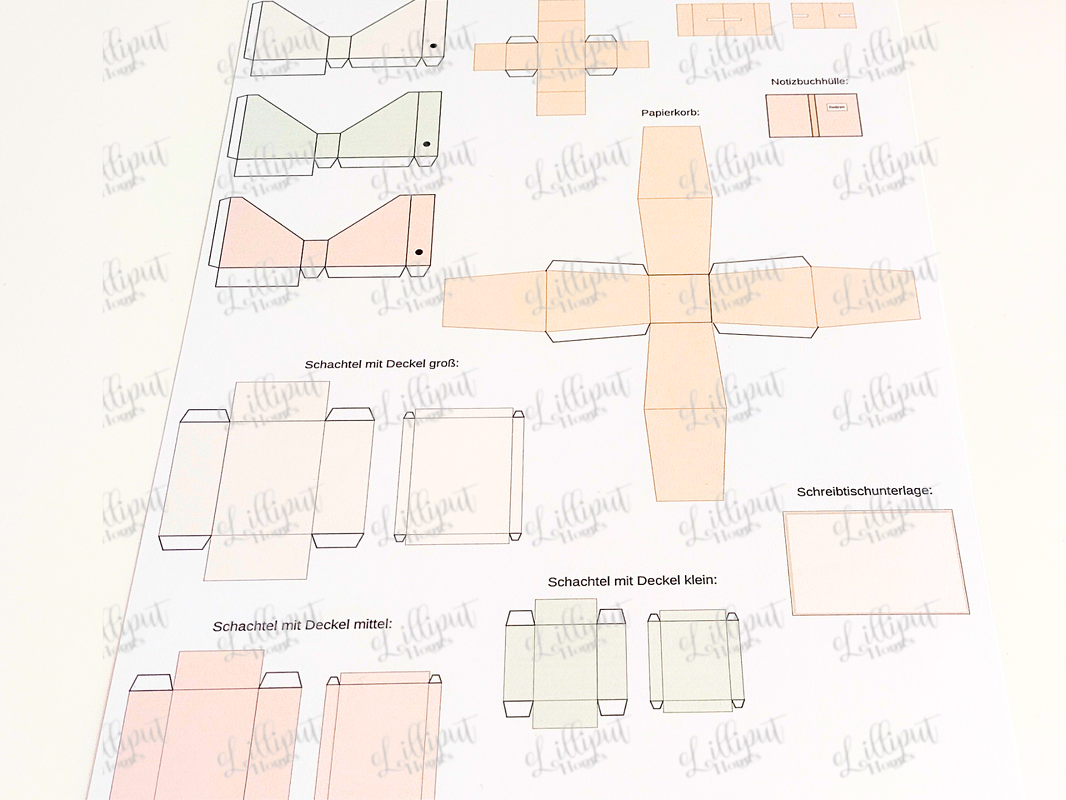 Miniatur-Büro-Set 1:12 Pastell - Bild 2