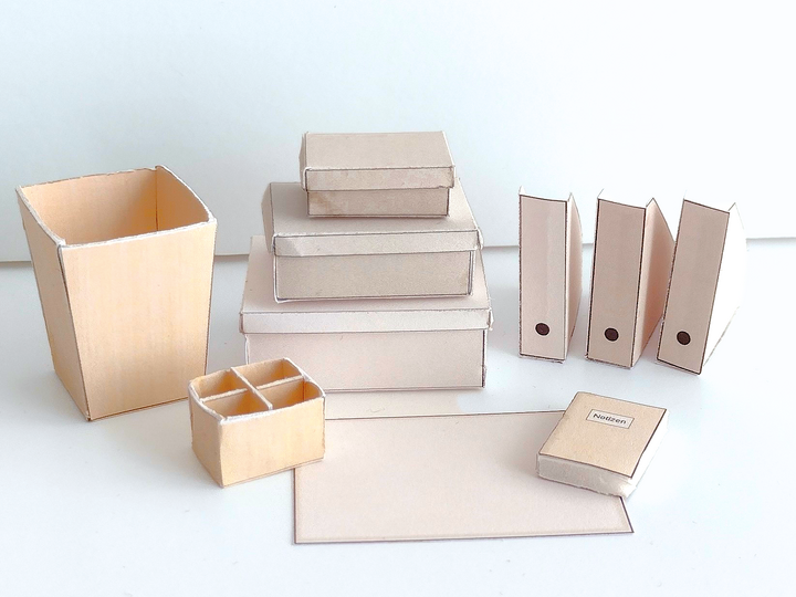 Miniatur-Büro-Set 1:12 Japandi