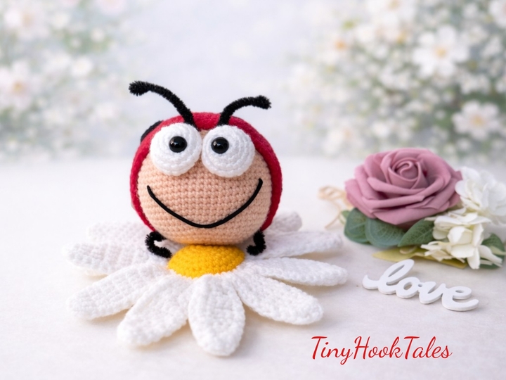Häkelanleitung Marienkäfer "Sir Punktus" mit seiner Blume
