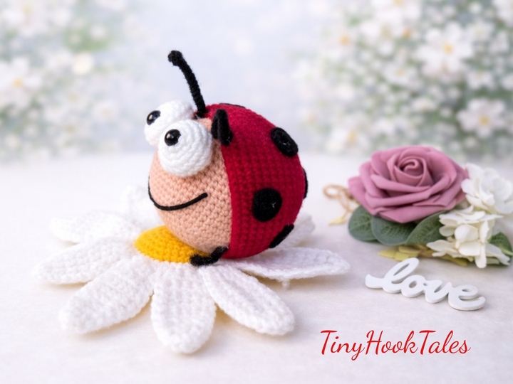 Häkelanleitung Marienkäfer "Sir Punktus" mit seiner Blume
