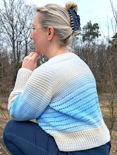 Häkelanleitung "Cleo"-trendige Häkeljacke im RVO-Stil, alle Größen