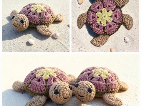PDF Häkelanleitung Amigurumi African Flower Schildkröte Florentina