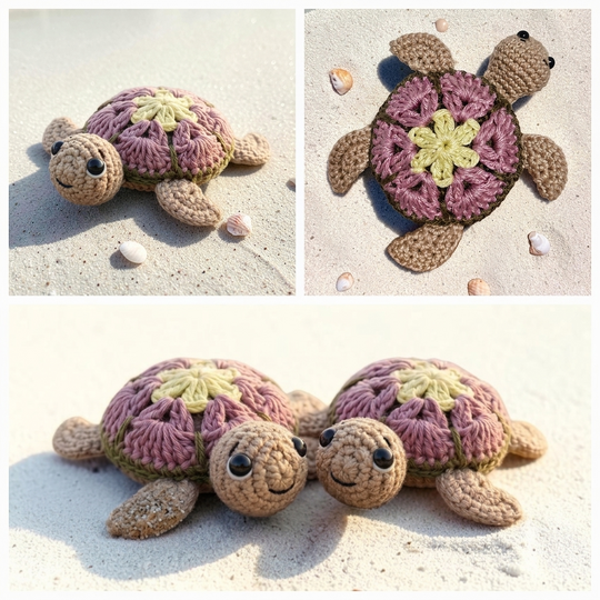 PDF Häkelanleitung Amigurumi African Flower Schildkröte Florentina
