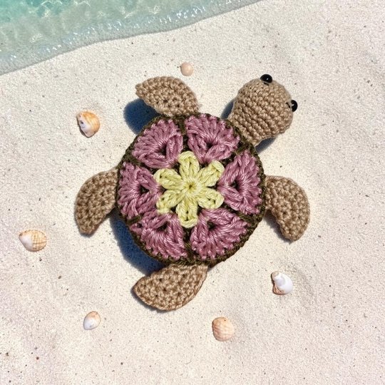 PDF Häkelanleitung Amigurumi African Flower Schildkröte Florentina