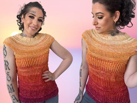 Häkelanleitung Tshirt "SUNSET ON FIRE"