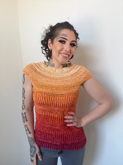 Häkelanleitung Tshirt "SUNSET ON FIRE"