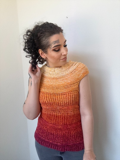 Häkelanleitung Tshirt "SUNSET ON FIRE"