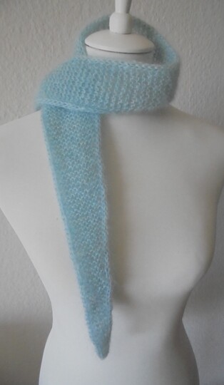 Strickanleitung Mini-Tuch Mohair mit I-Cordrand, Schaltuch, Minischal