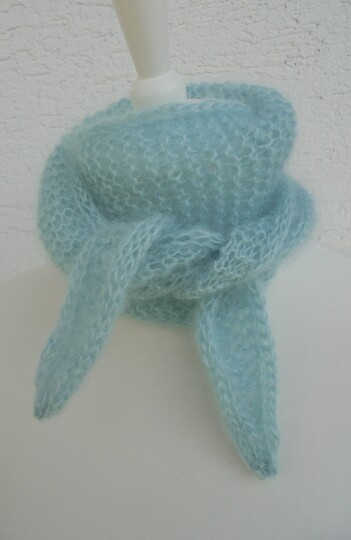 Strickanleitung Mini-Tuch Mohair mit I-Cordrand, Schaltuch, Minischal