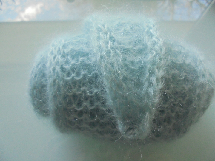 Strickanleitung Mini-Tuch Mohair mit I-Cordrand, Schaltuch, Minischal