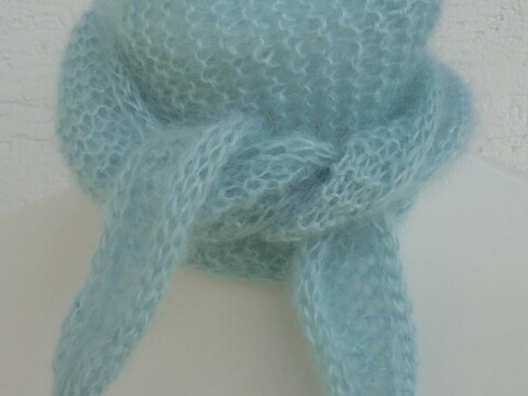 Strickanleitung Mini-Tuch Mohair mit I-Cordrand, Schaltuch, Minischal