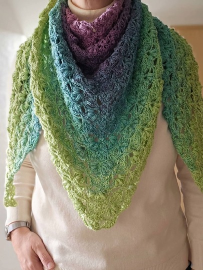 Häkelanleitung Dreieckstuch Fiori