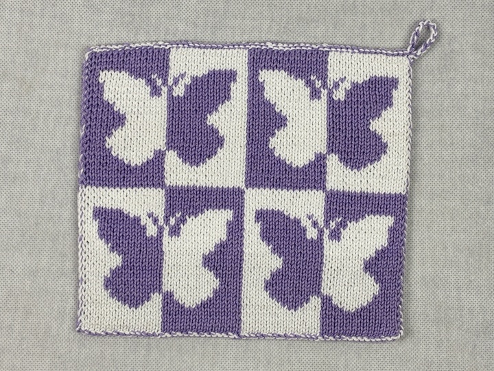 “Butterfly Chef” Pot Holders – A Double-Sided Knitting Pattern