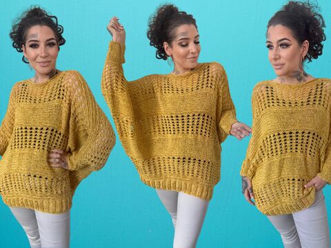 Häkelanleitung Fledermauspulli "GOLDY"