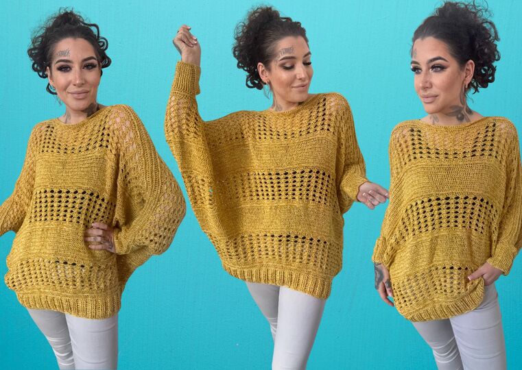 Häkelanleitung Fledermauspulli "GOLDY"