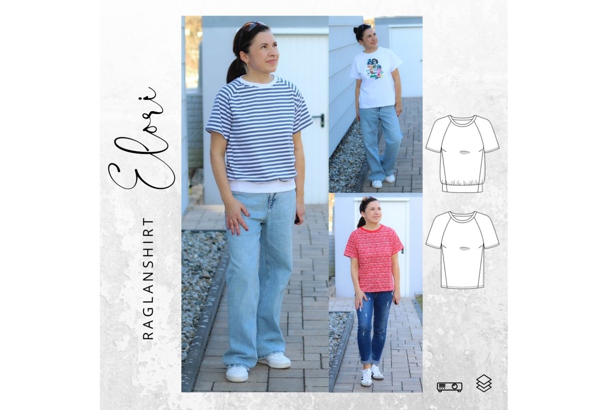 Ebook Raglanshirt ELORI Gr. 32-56, PDF-Schnittmuster