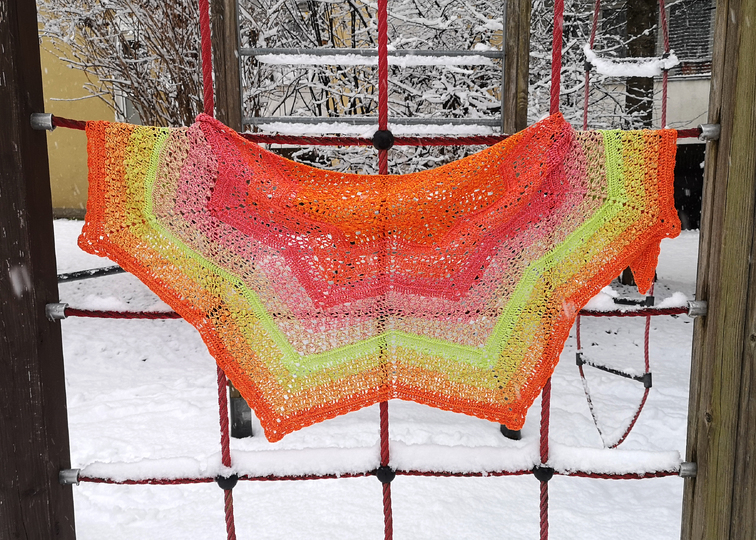 "Seestern"... das Sternentuch mit 6 Ecken für warme oder kalte Tage