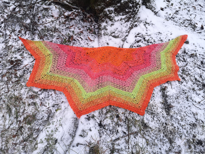 "Seestern"... das Sternentuch mit 6 Ecken für warme oder kalte Tage