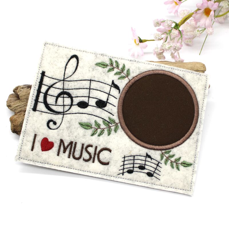 Stickdatei Mugrug Untersetzer Musik 13x18cm