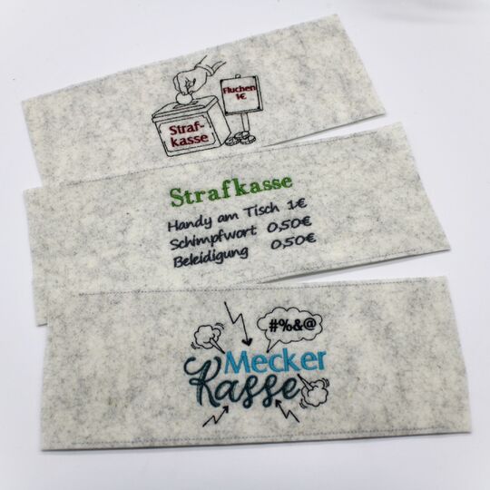 Stickdatei Meckerkasse Schimpfwortkasse 4er SET verschiedene Größen