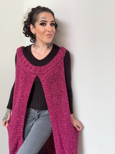 Häkelanleitung Longweste "POWERGIRL"