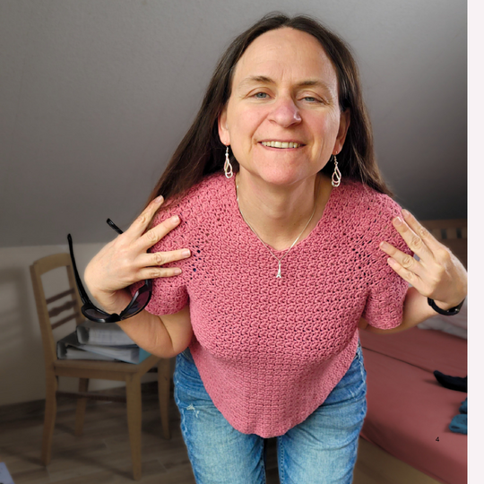 Häkelanleitung für Pullover mit Sternenärmeln|  6 Größen: S bis 2 XL