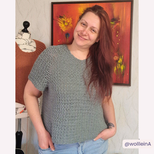 Häkelanleitung für Pullover mit Sternenärmeln|  6 Größen: S bis 2 XL