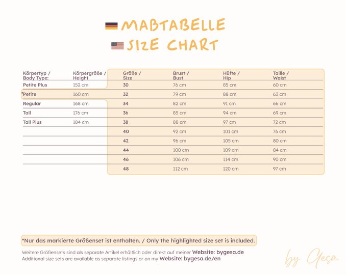 Oversized Hoodie Schnittmuster Damen  Petite Gr. 30-48