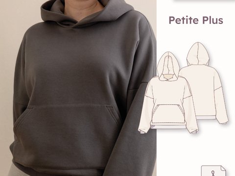 Oversized hoodie sewing pattern for women  Petite Plus sizes 30-48
