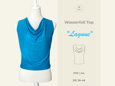 Ärmelloses Top mit Wasserfallausschnitt | PDF Schnittmuster | Gr. 36-46