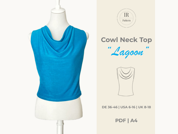 Ärmelloses Top mit Wasserfallausschnitt | PDF Schnittmuster | Gr. 36-46