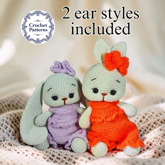 Crochet Bunny Amigurumi Pattern – Long & Short Ear Options (PDF Tutorial)