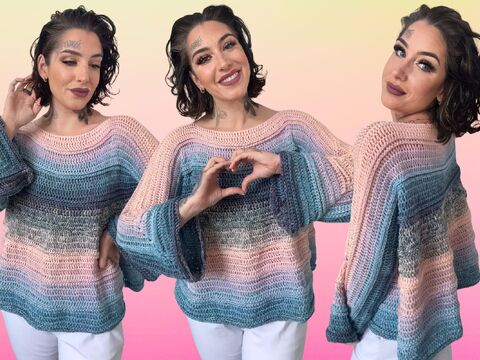 Häkelanleitung 1-Bobbel-Pulli "UNICORN WAVES"