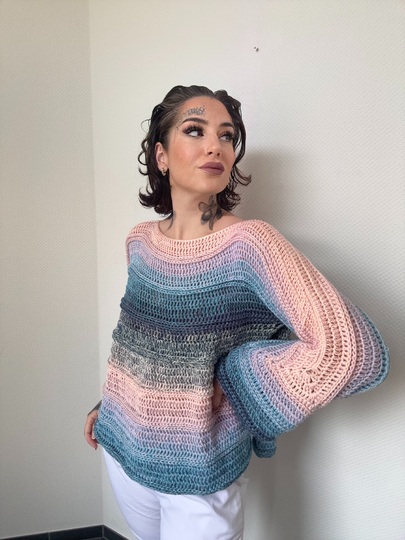 Häkelanleitung 1-Bobbel-Pulli "UNICORN WAVES"