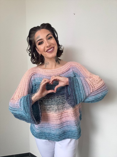 Häkelanleitung 1-Bobbel-Pulli "UNICORN WAVES"