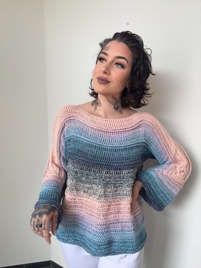 Häkelanleitung 1-Bobbel-Pulli "UNICORN WAVES"