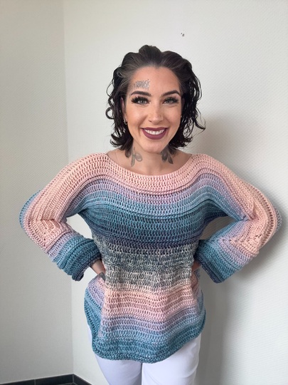 Häkelanleitung 1-Bobbel-Pulli "UNICORN WAVES"