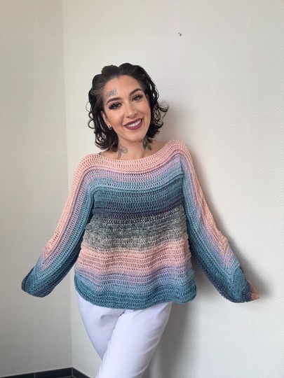 Häkelanleitung 1-Bobbel-Pulli "UNICORN WAVES"