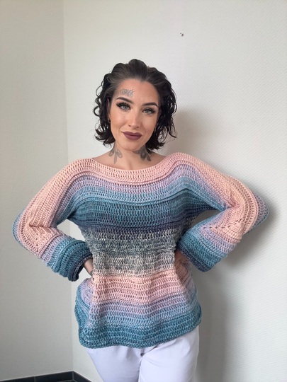 Häkelanleitung 1-Bobbel-Pulli "UNICORN WAVES"