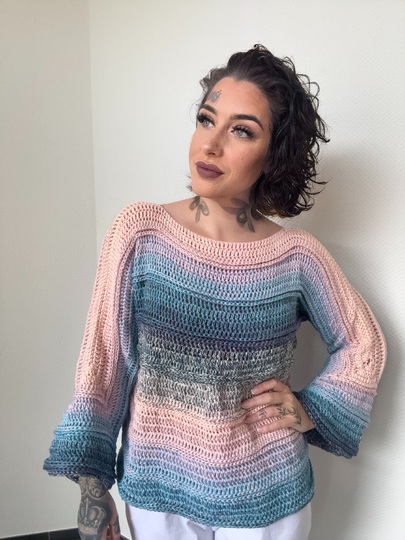 Häkelanleitung 1-Bobbel-Pulli "UNICORN WAVES"