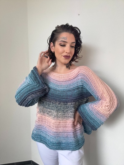 Häkelanleitung 1-Bobbel-Pulli "UNICORN WAVES"