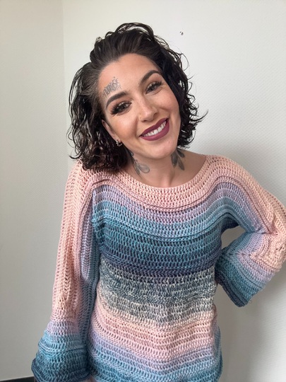 Häkelanleitung 1-Bobbel-Pulli "UNICORN WAVES"