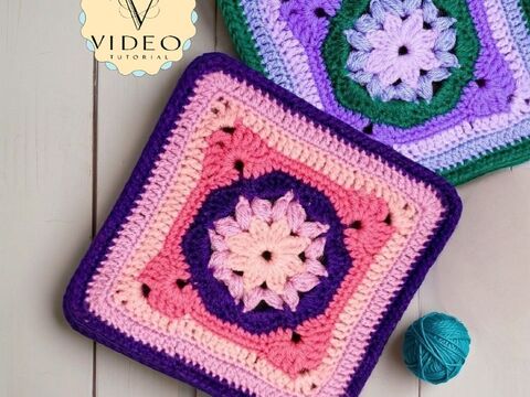 Boho Floral Granny Square Pattern (Video Tutorial)