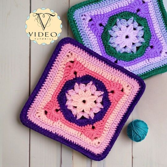 Boho Floral Granny Square Pattern (Video Tutorial)