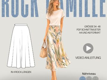 Schnittmuster Rock Camille – Schwingender Rock in 4 Längen | Gr. 34–48 (PDF