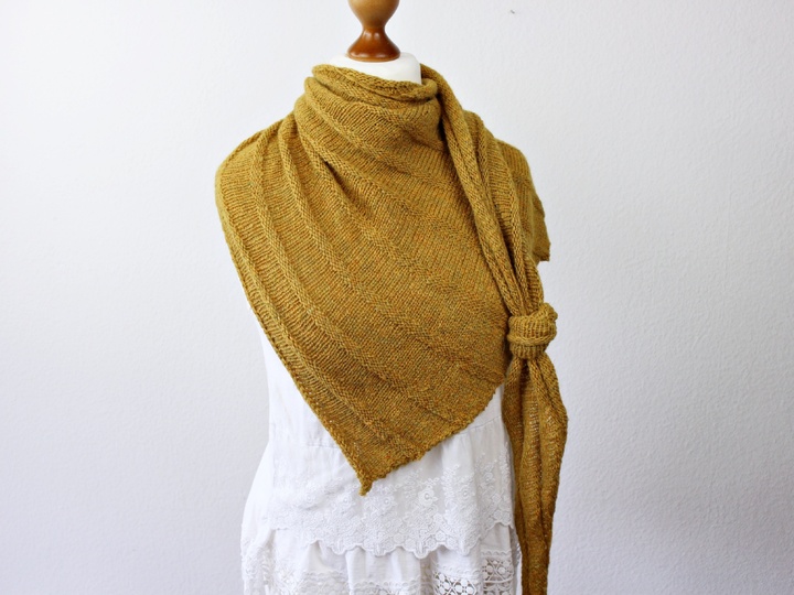 Knitting Pattern PDF Triangle Shawl – Easy Cozy Wrap for Beginners